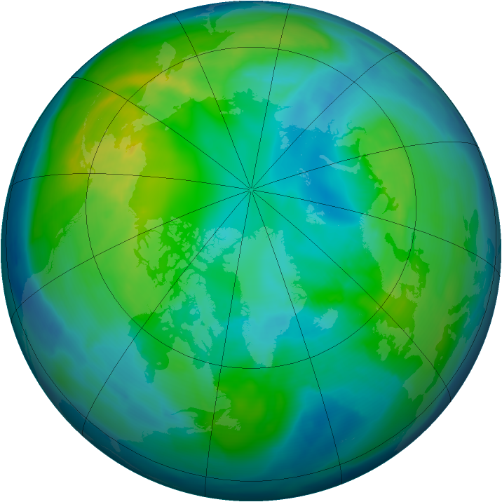 Arctic ozone map for 24 October 2010